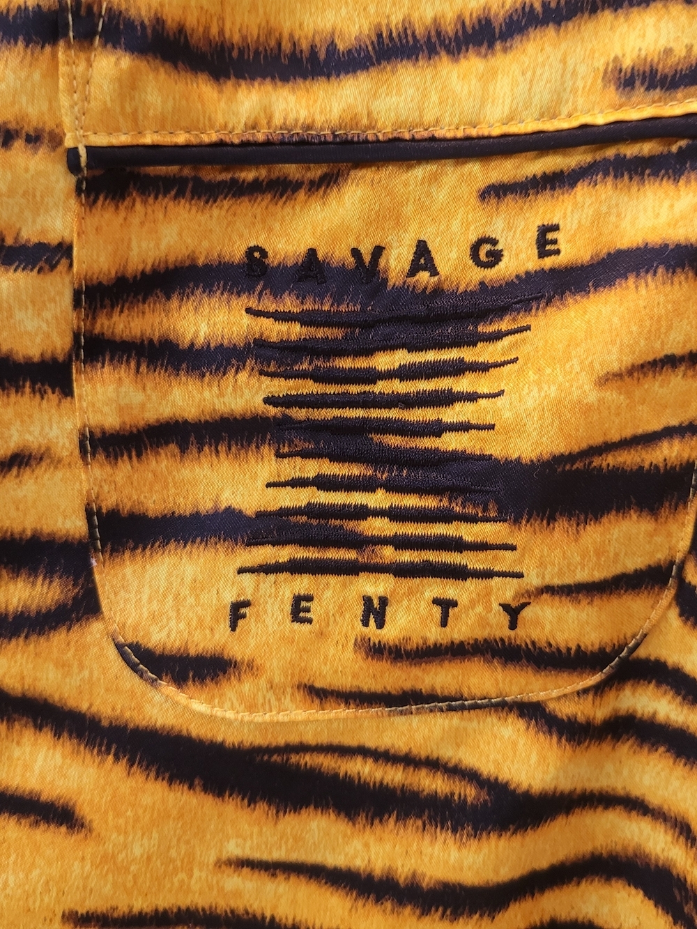 Savage X Fenty Yellow and Black Tiger-Print Sleep Top Size L - Picture 4 of 11
